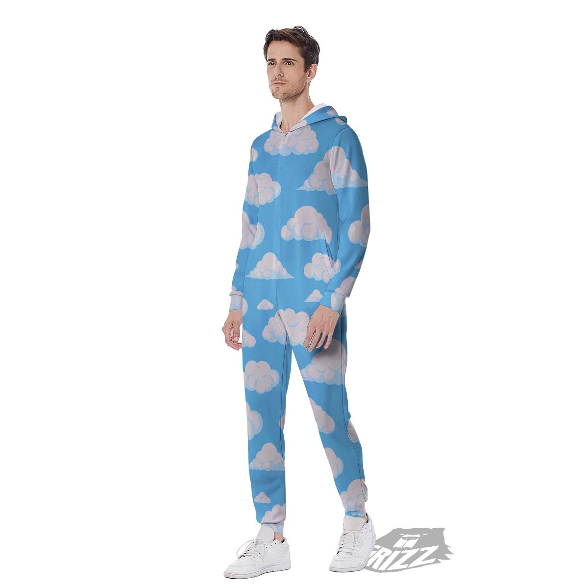Cloud Sky Print Pattern Men's Jumpsuit-grizzshop