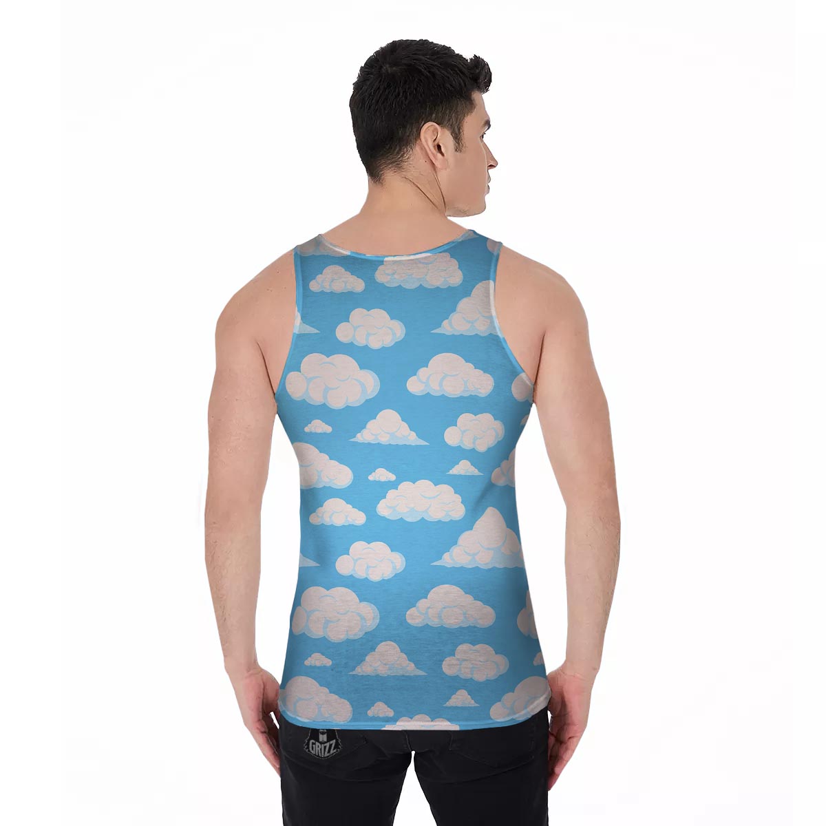 Cloud Sky Print Pattern Men's Tank Top-grizzshop