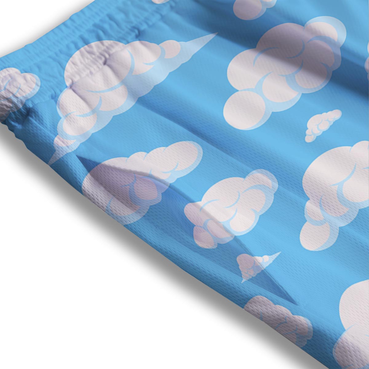 Cloud Sky Print Pattern Mesh Shorts-grizzshop