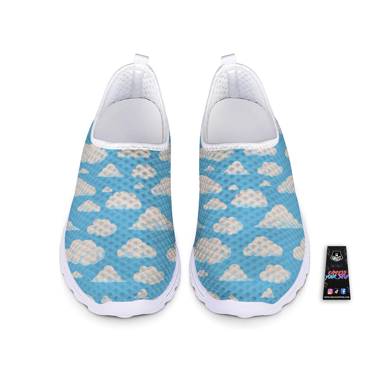 Cloud Sky Print Pattern Nurse Shoes-grizzshop