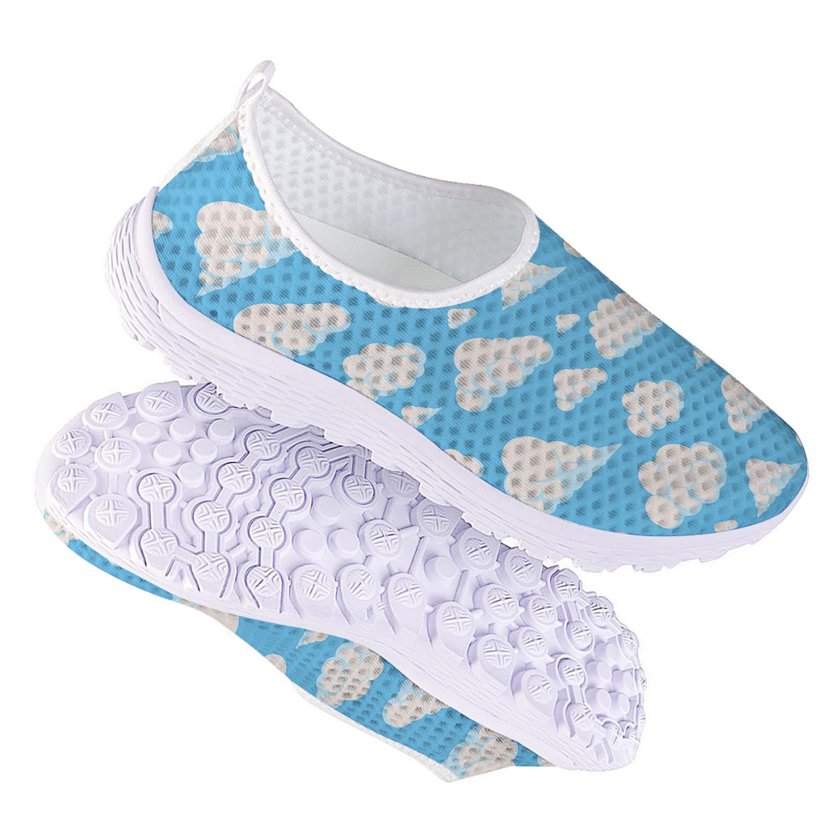 Cloud Sky Print Pattern Nurse Shoes-grizzshop