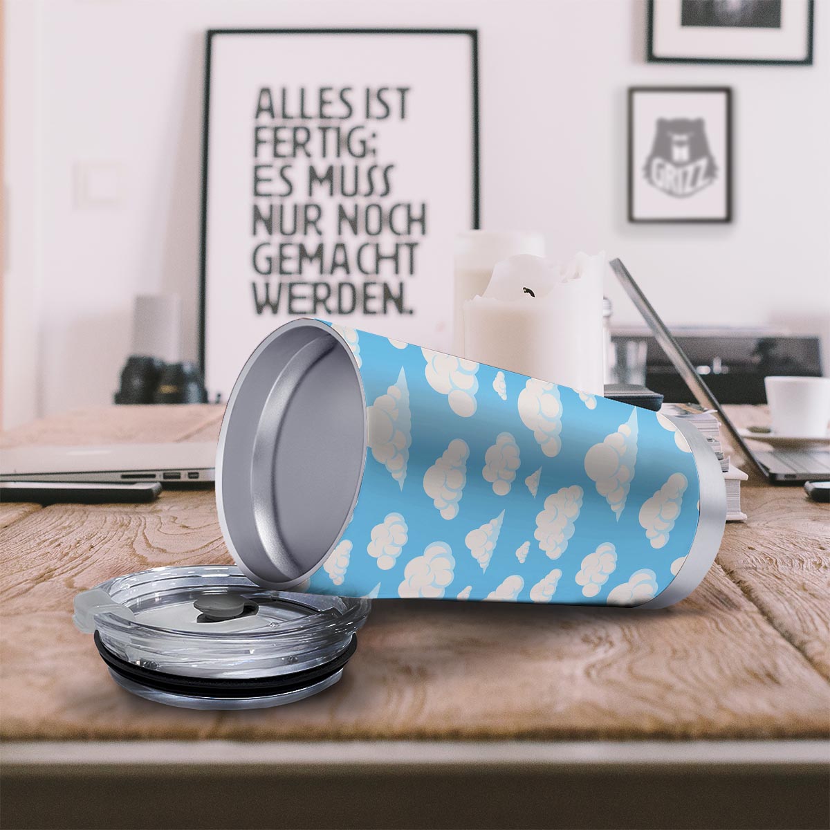 Cloud Sky Print Pattern Tumbler-grizzshop