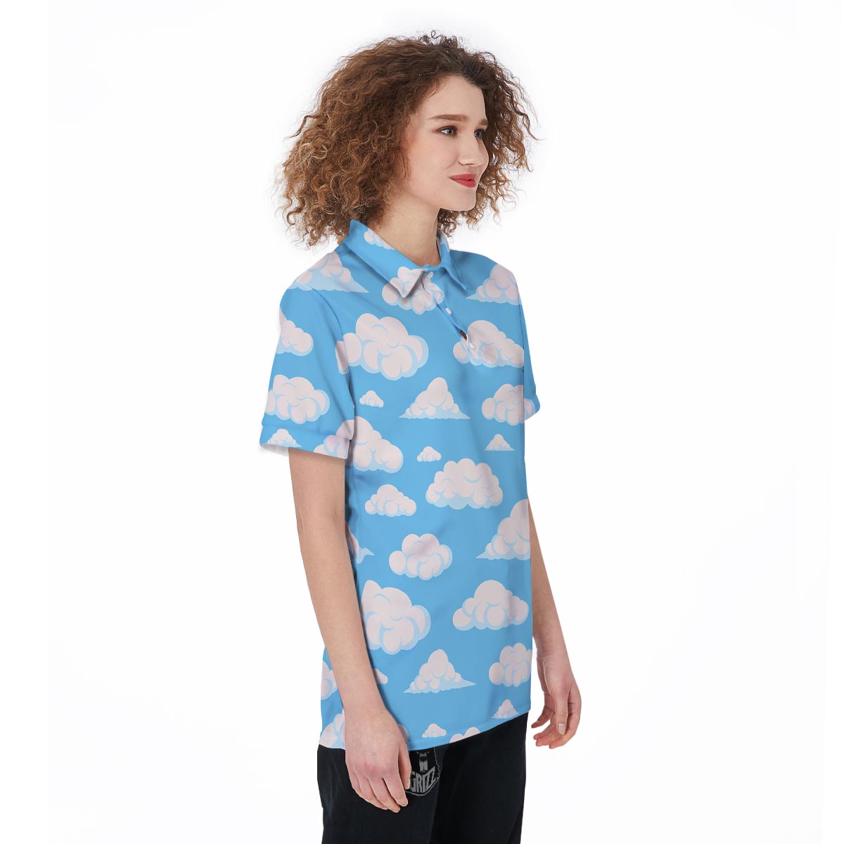 Cloud Sky Print Pattern Women's Golf Shirts-grizzshop
