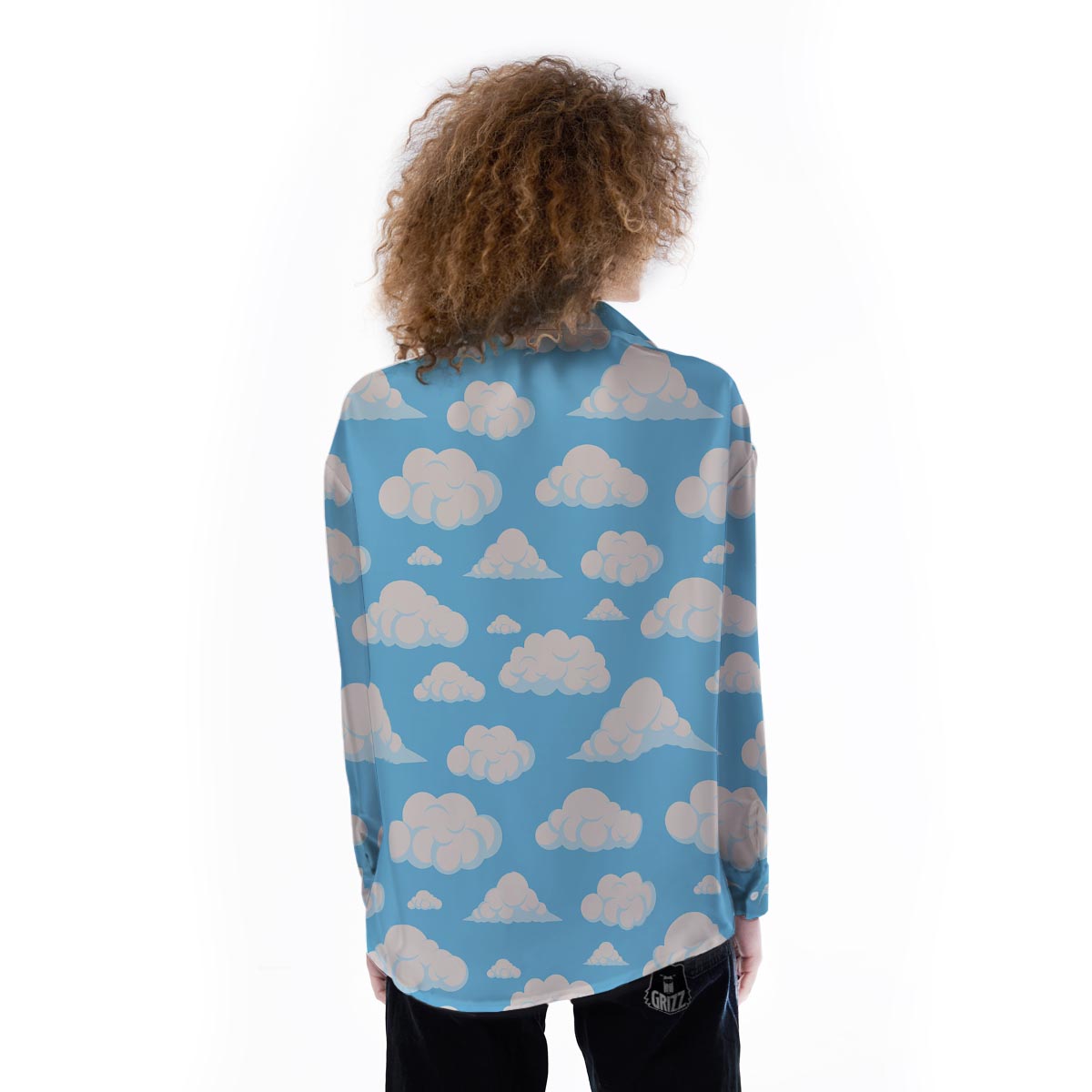 Cloud Sky Print Pattern Women's Long Sleeve Shirts-grizzshop
