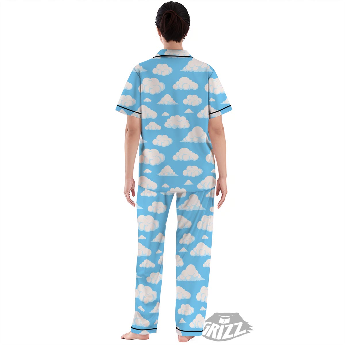 Cloud Sky Print Pattern Women's Pajamas Set-grizzshop