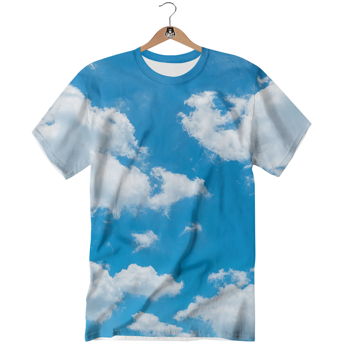 Cloud Sky Print T-Shirt-grizzshop