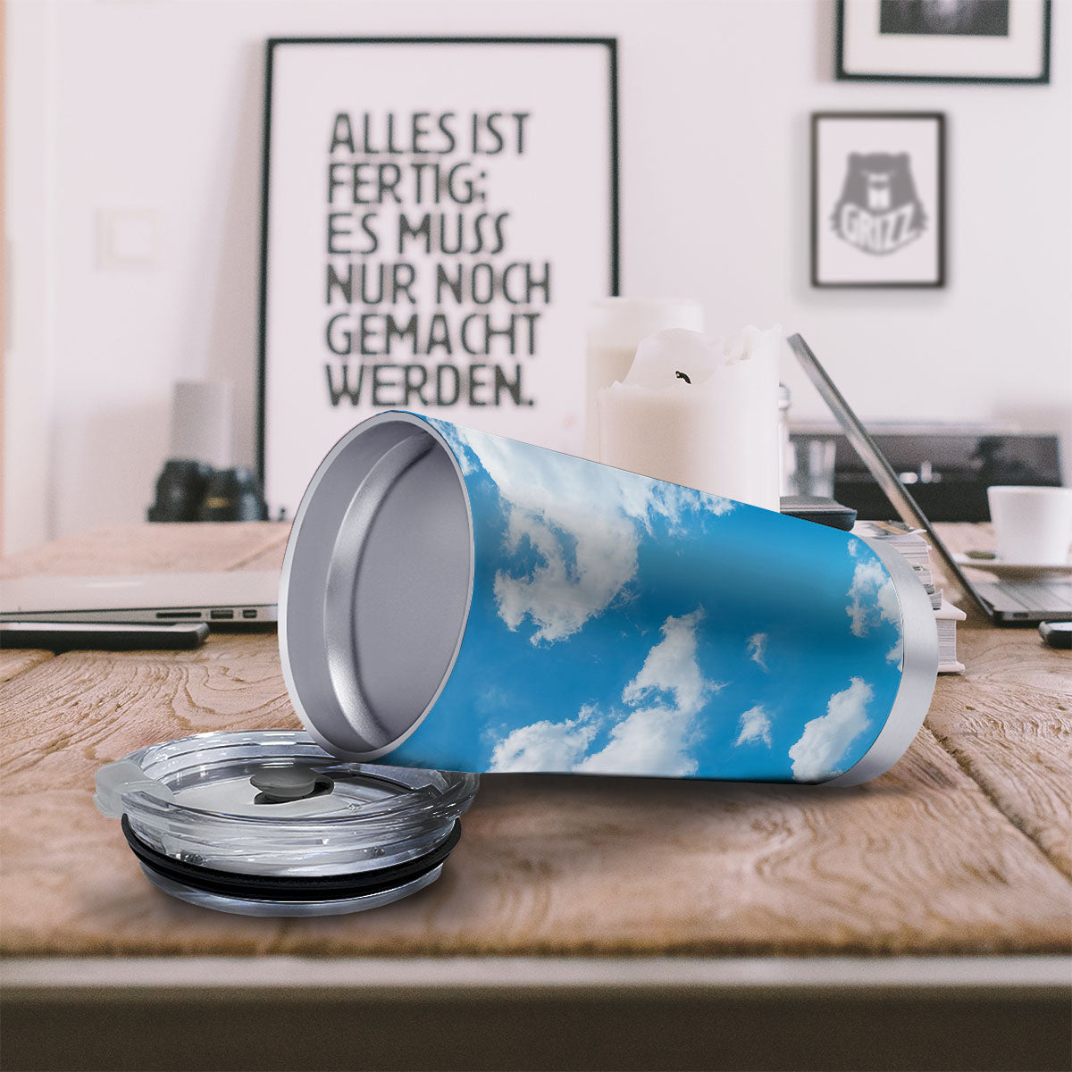 Cloud Sky Print Tumbler-grizzshop