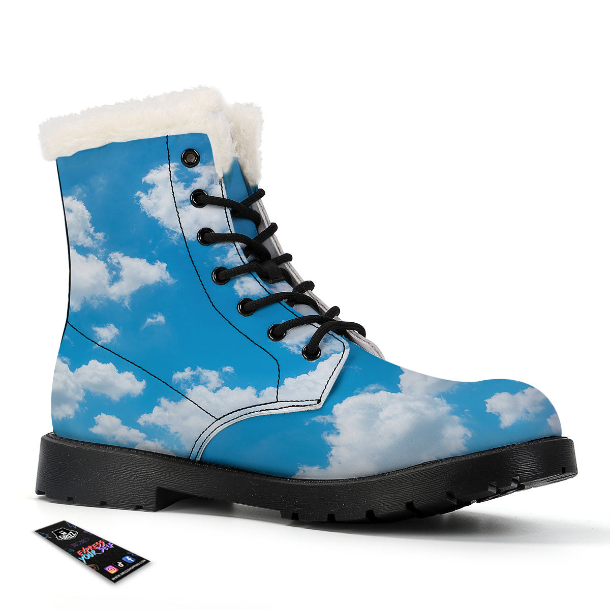 Cloud Sky Print Winter Boots-grizzshop