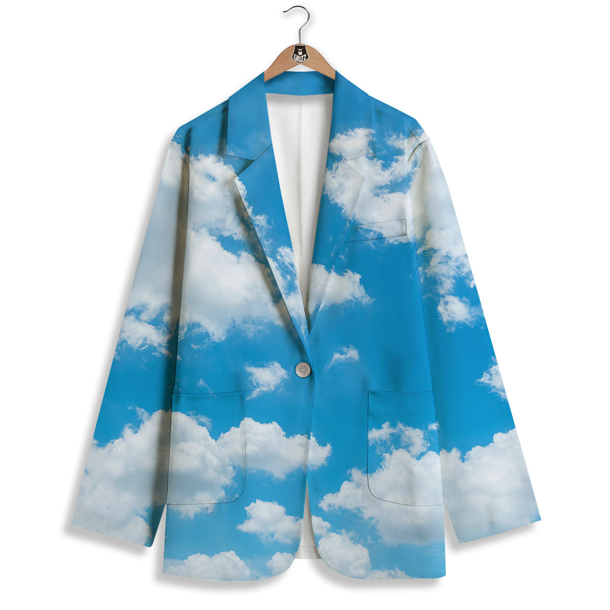 Cloud Sky Print Women's Blazer-grizzshop