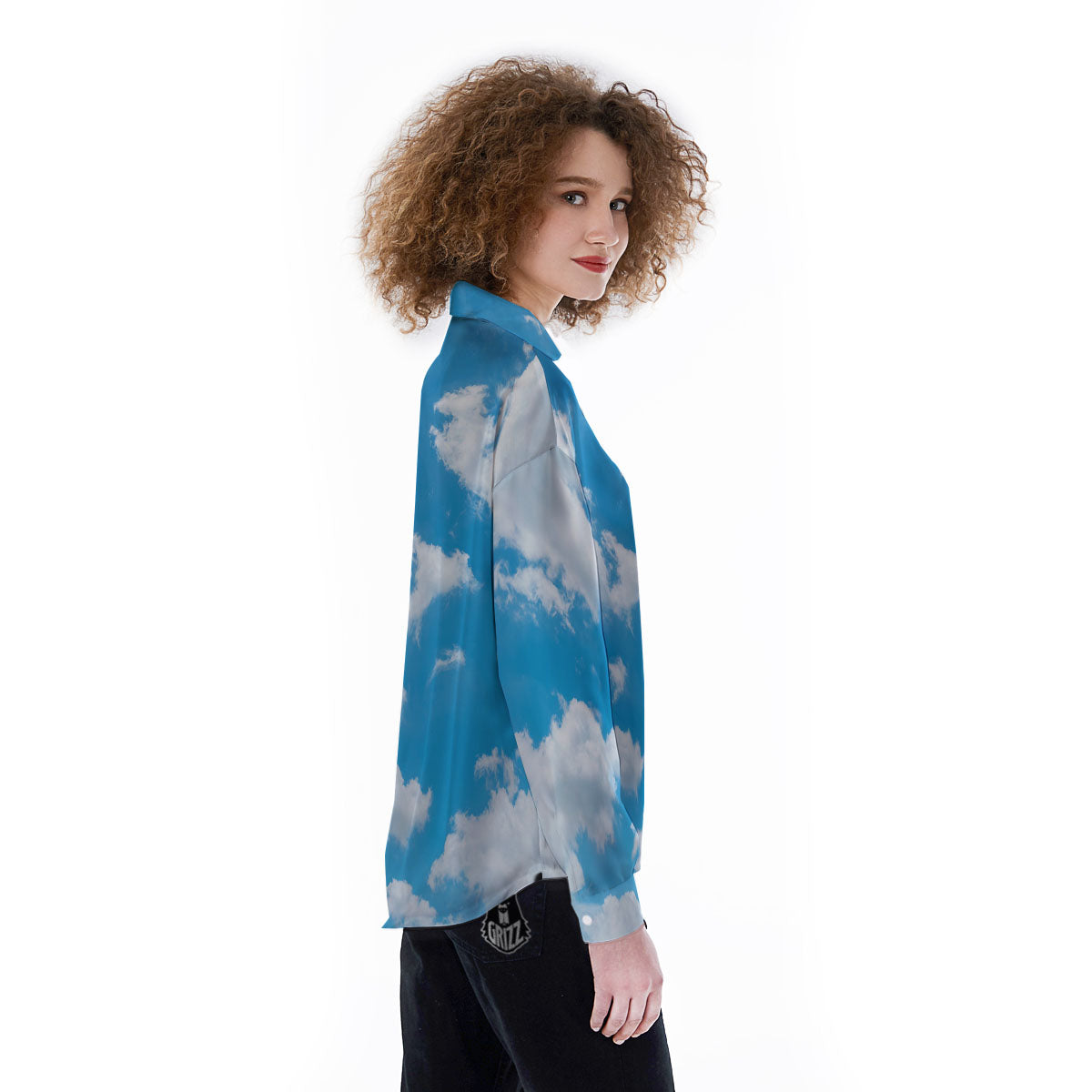 Cloud Sky Print Women's Long Sleeve Shirts-grizzshop
