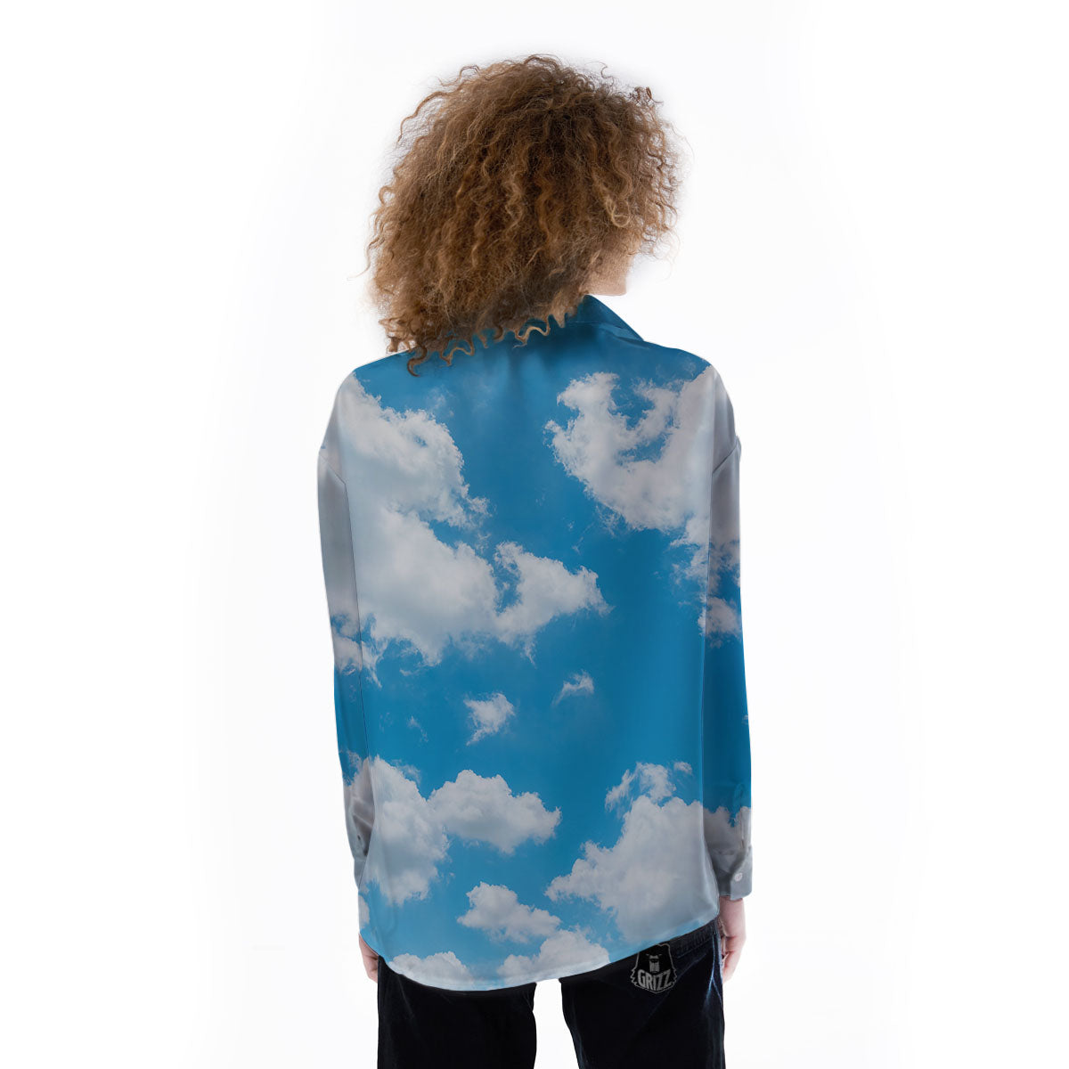 Cloud Sky Print Women's Long Sleeve Shirts-grizzshop