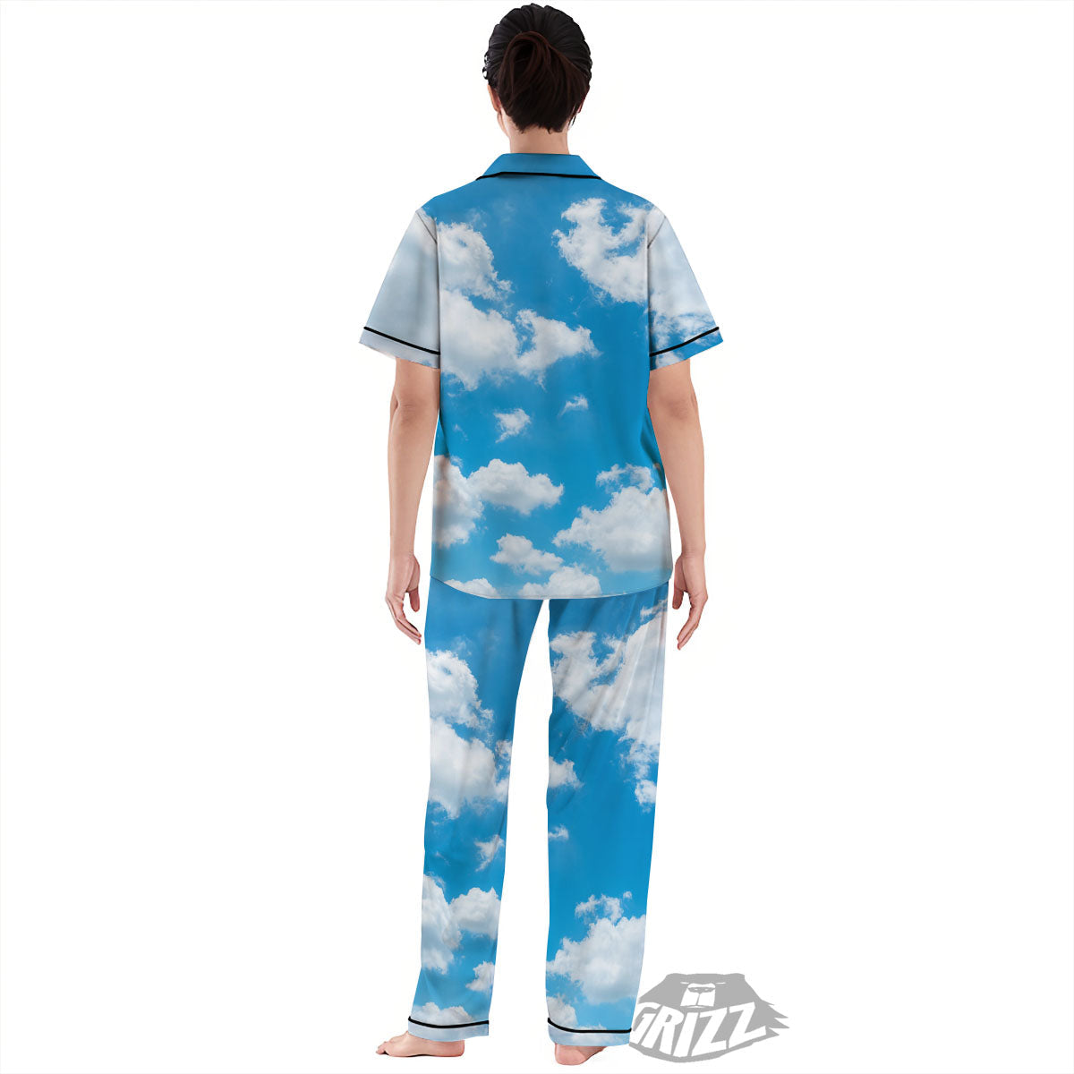 Cloud Sky Print Women's Pajamas Set-grizzshop