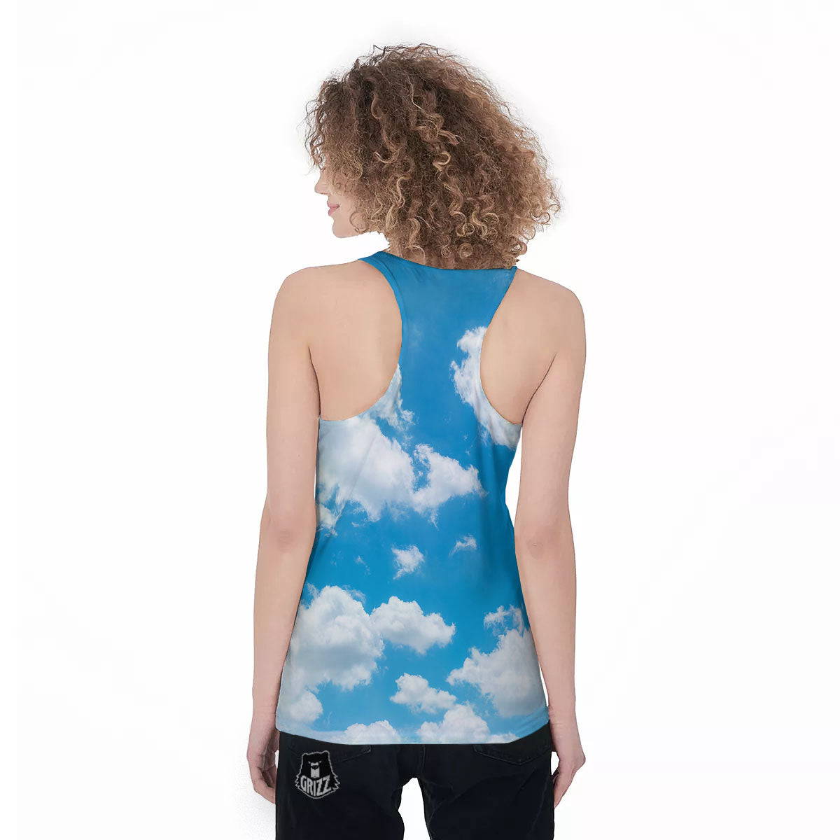 Cloud Sky Print Women's Racerback Tank Top-grizzshop