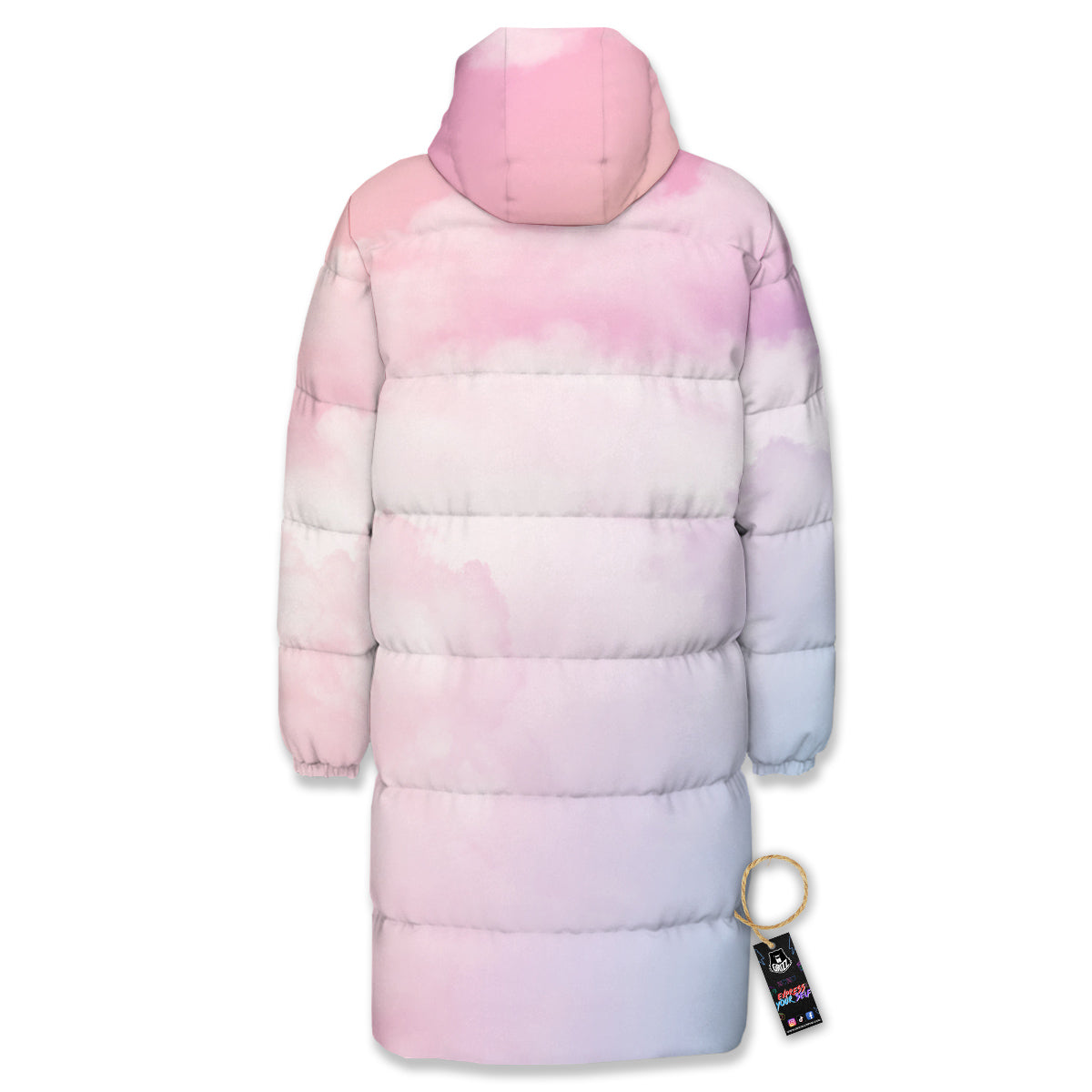 Cloud Coloful Print Long Down Jacket