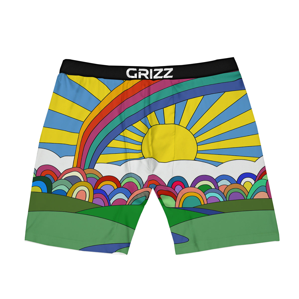 Clouds Rainbows Hippie Art Print Boxer Briefs-grizzshop