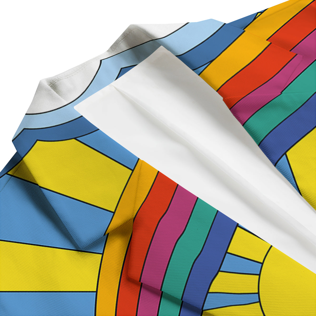 Clouds Rainbows Hippie Art Print Men's Blazer-grizzshop