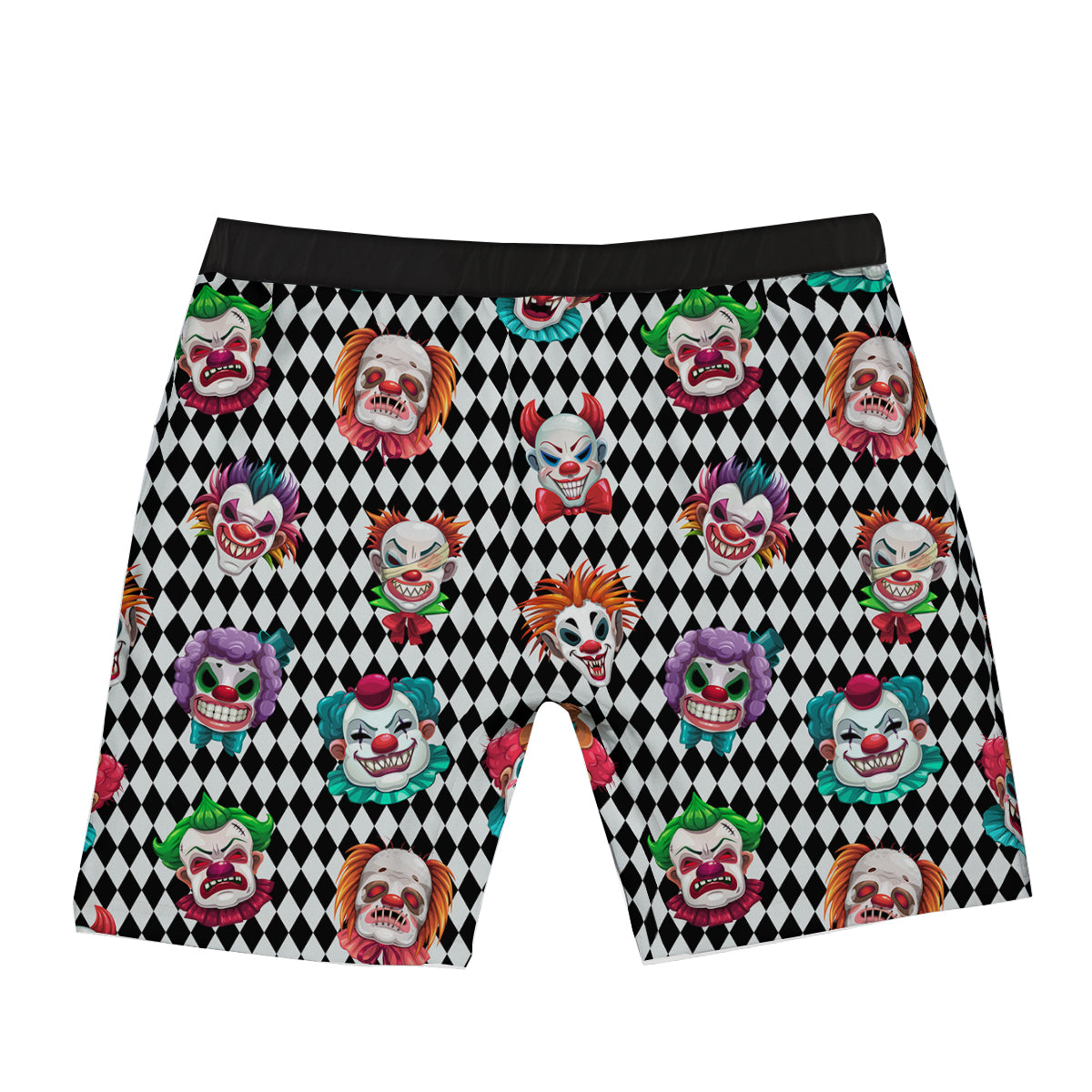 Clown Faces And Harlequin Black Print Pattern Boxer Briefs-grizzshop