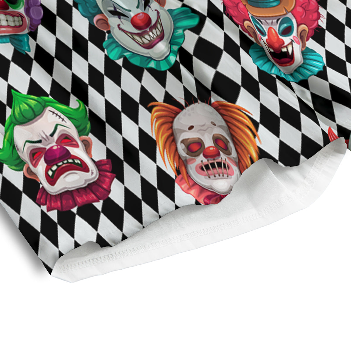 Clown Faces And Harlequin Black Print Pattern Men's Athletic Shorts