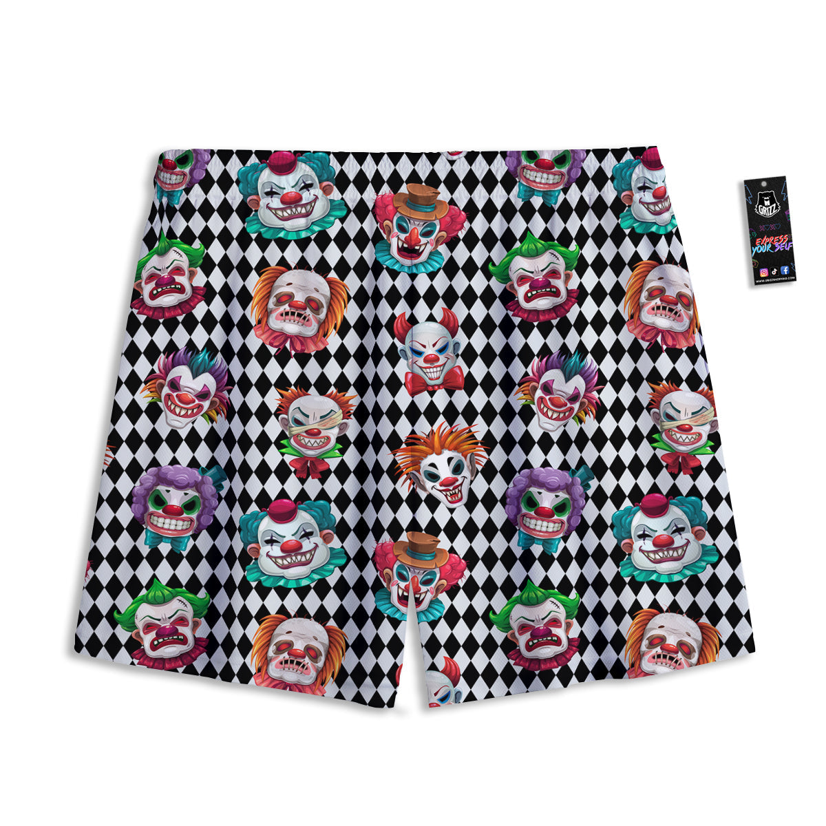 Eggplant Cute Print Pattern Mesh Shorts