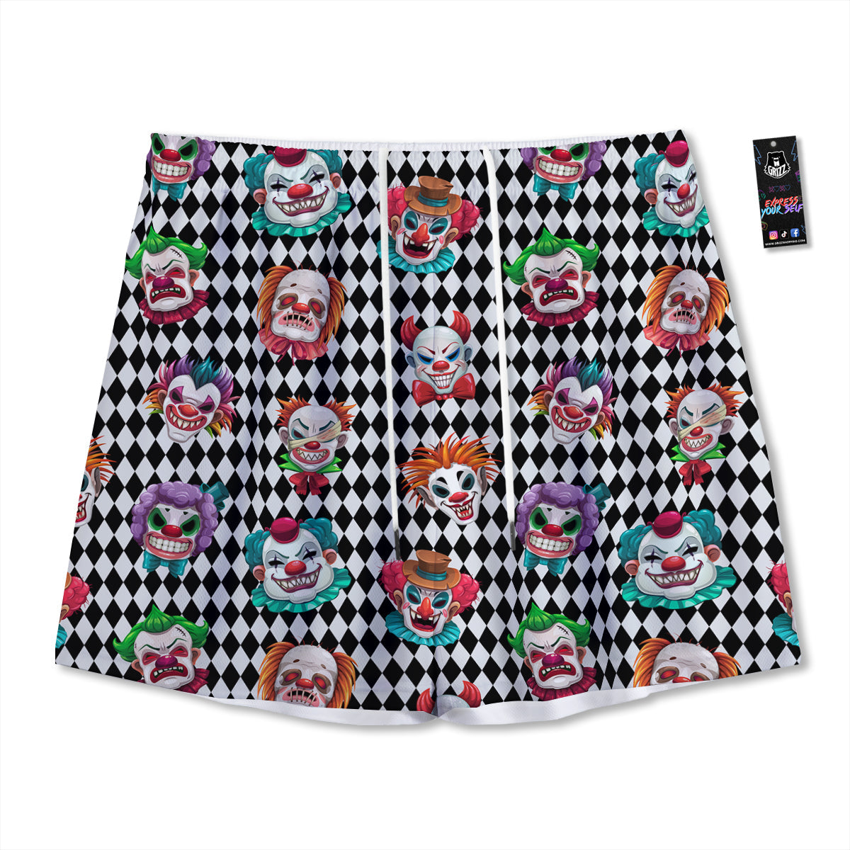 Eggplant Cute Print Pattern Mesh Shorts