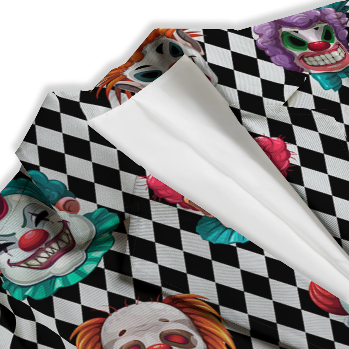 Clown Faces And Harlequin Black Print Pattern Women's Blazer-grizzshop