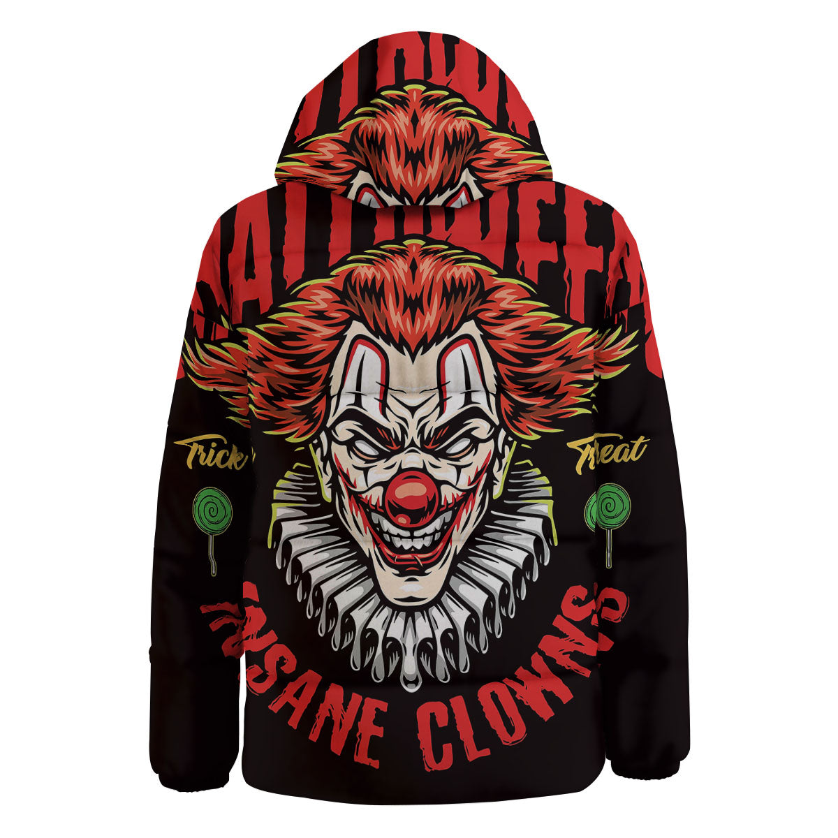 Clown Halloween Print Down Jacket-grizzshop