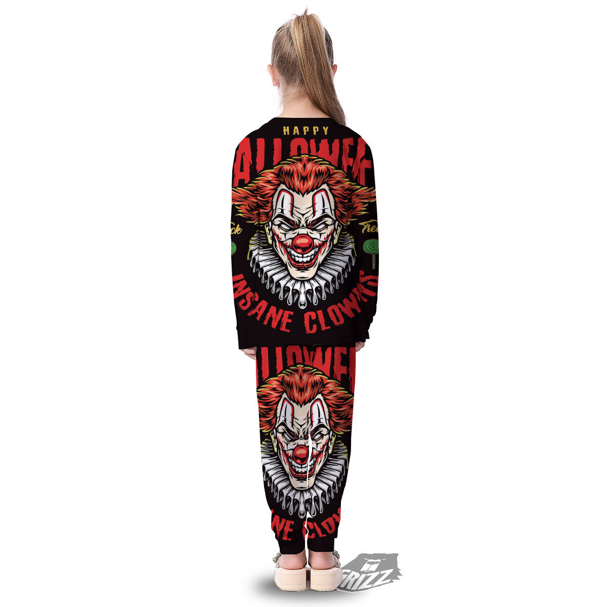 Clown Halloween Print Kid's Pajamas-grizzshop