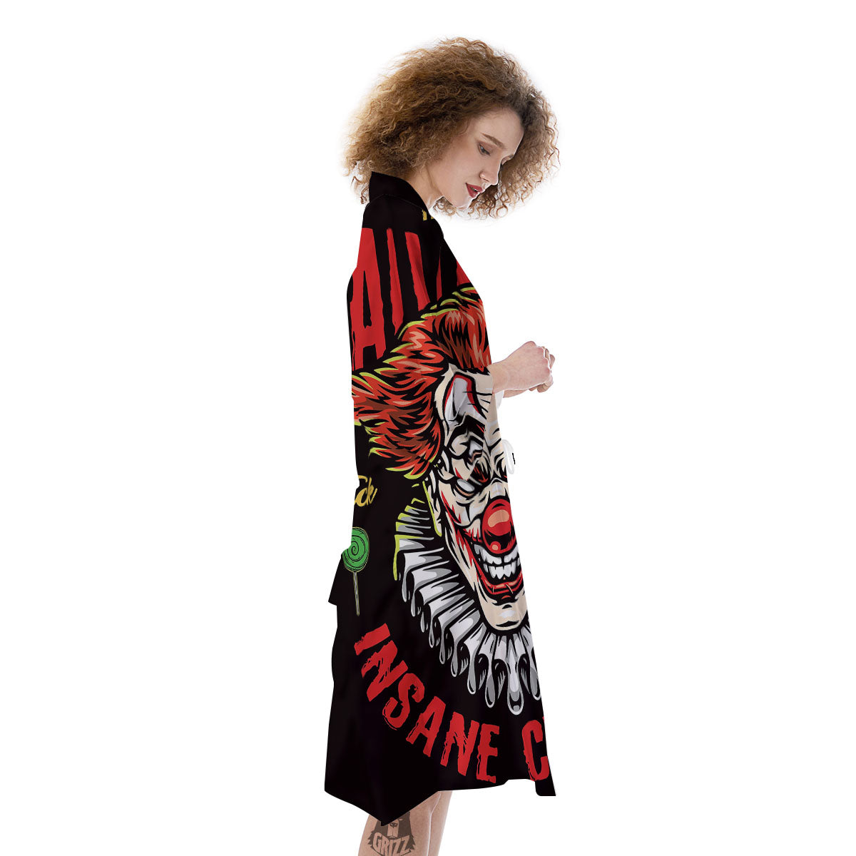 Clown Halloween Print Kimono-grizzshop