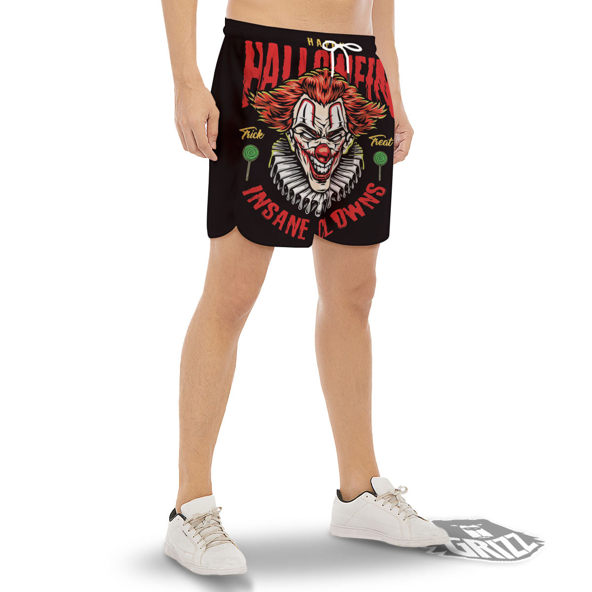 Clown Halloween Print Men's Gym Shorts-grizzshop
