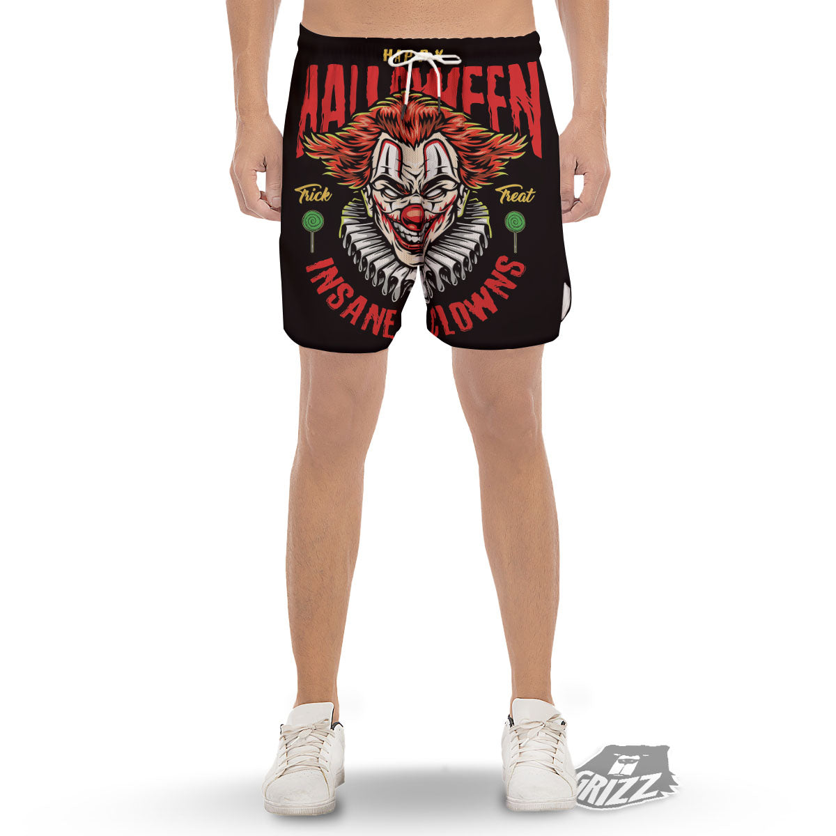Clown Halloween Print Men's Gym Shorts-grizzshop