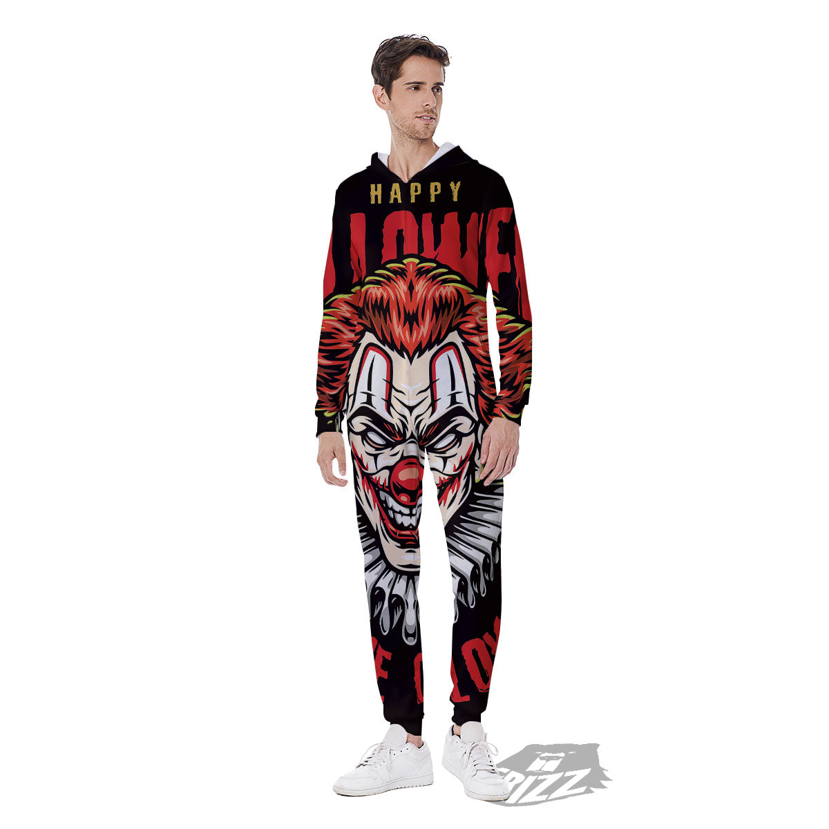 Clown Halloween Print Men's Jumpsuit-grizzshop