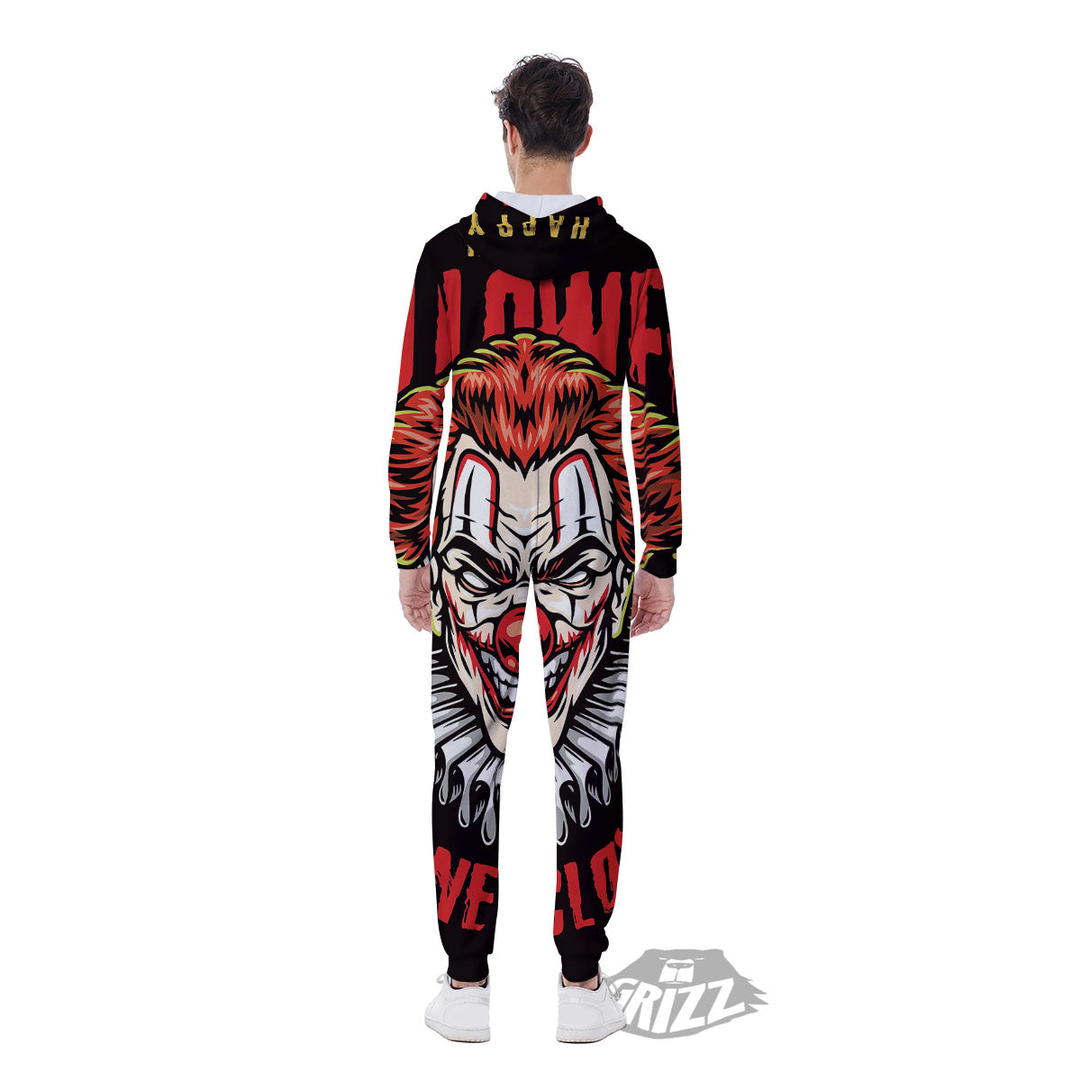 Clown Halloween Print Men's Jumpsuit-grizzshop