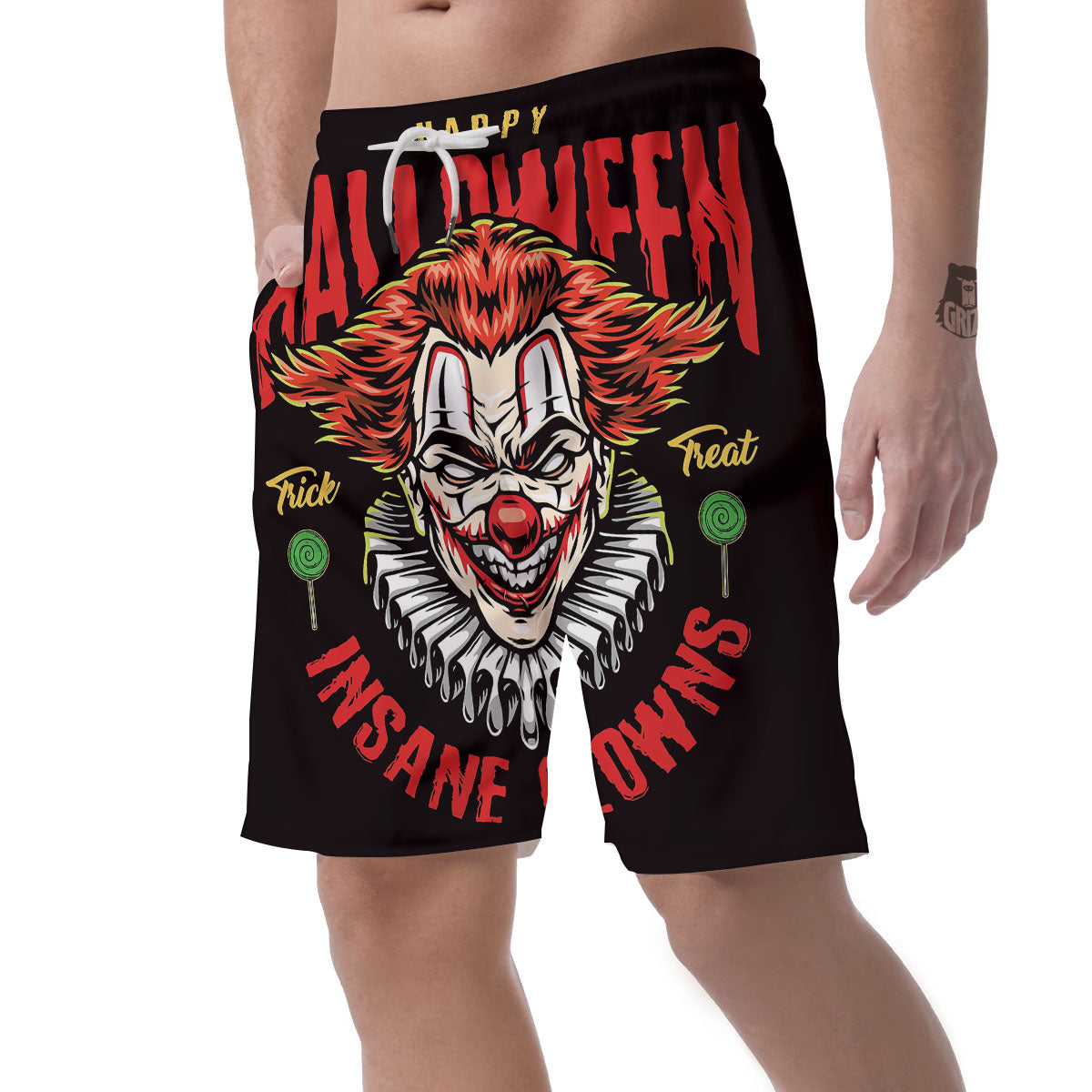 Clown Halloween Print Men's Shorts-grizzshop