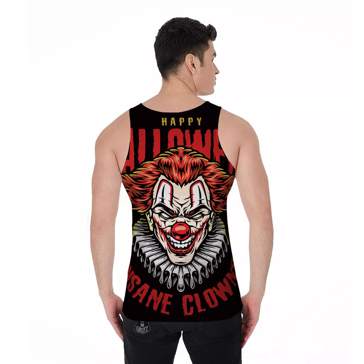 Clown Halloween Print Men's Tank Top-grizzshop