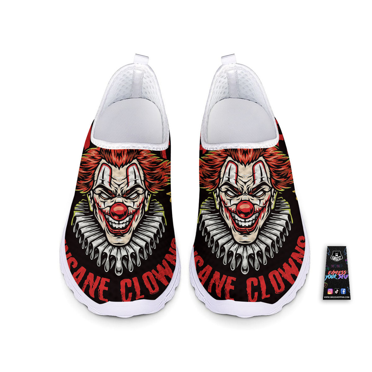 Clown Halloween Print Nurse Shoes-grizzshop
