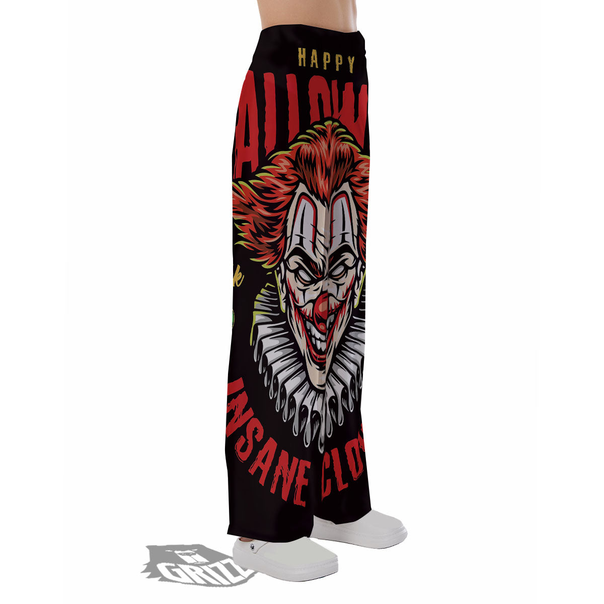 Clown Halloween Print Pajama Pants-grizzshop