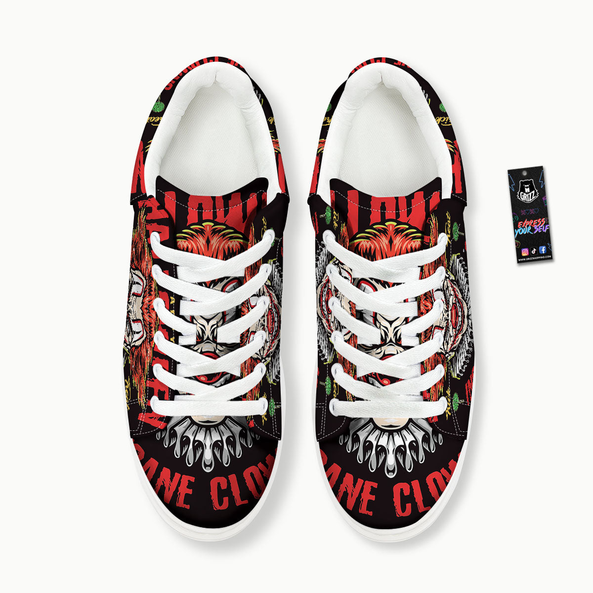 Clown Halloween Print Platform Shoes-grizzshop