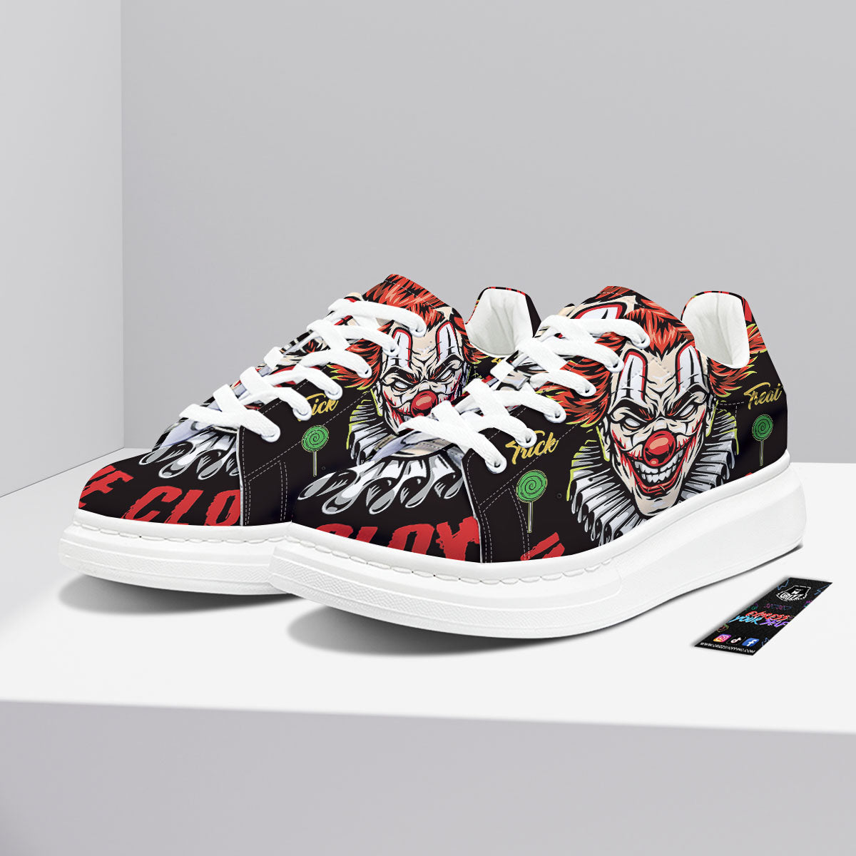 Clown Halloween Print Platform Shoes-grizzshop