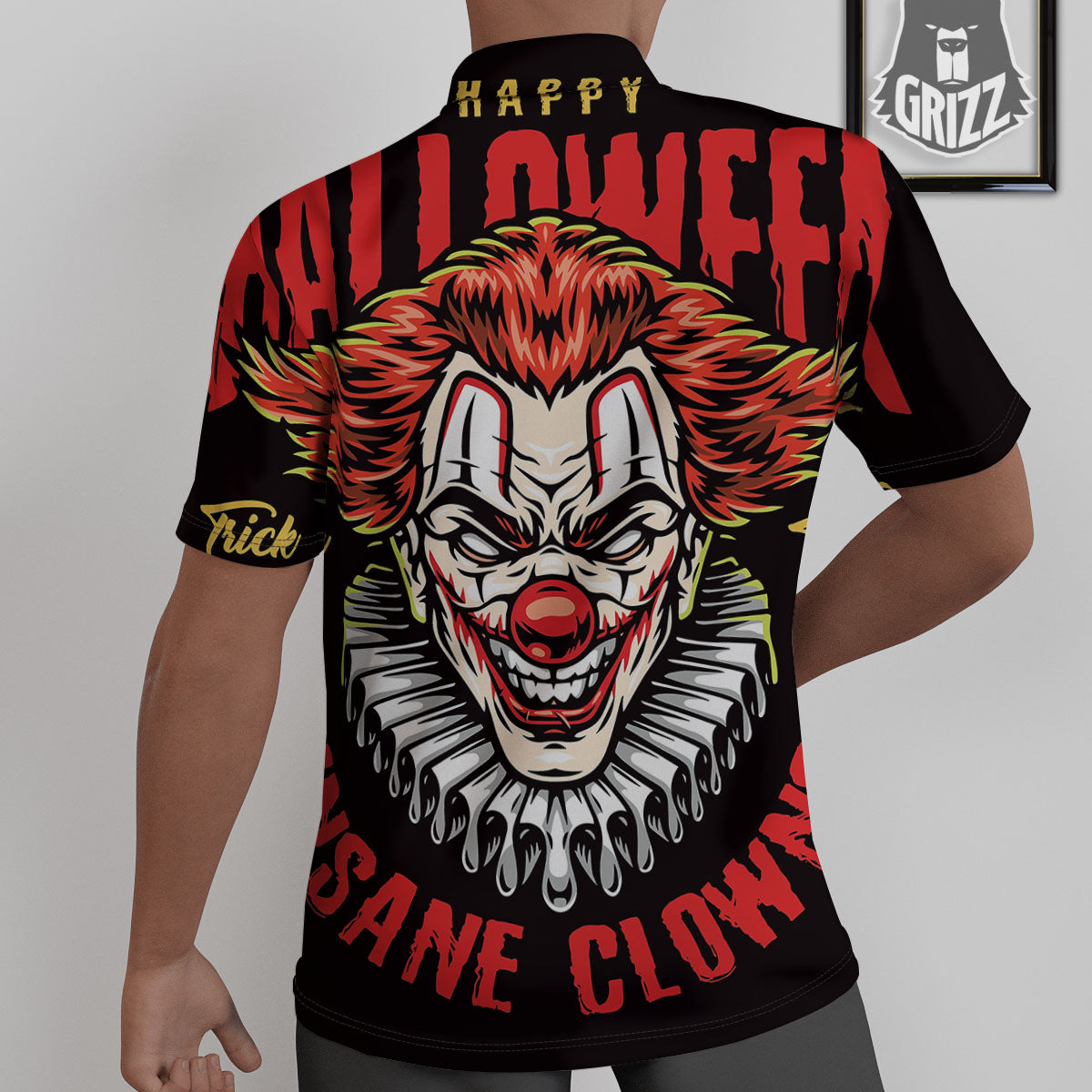 Clown Halloween Print Untucked Shirts-grizzshop