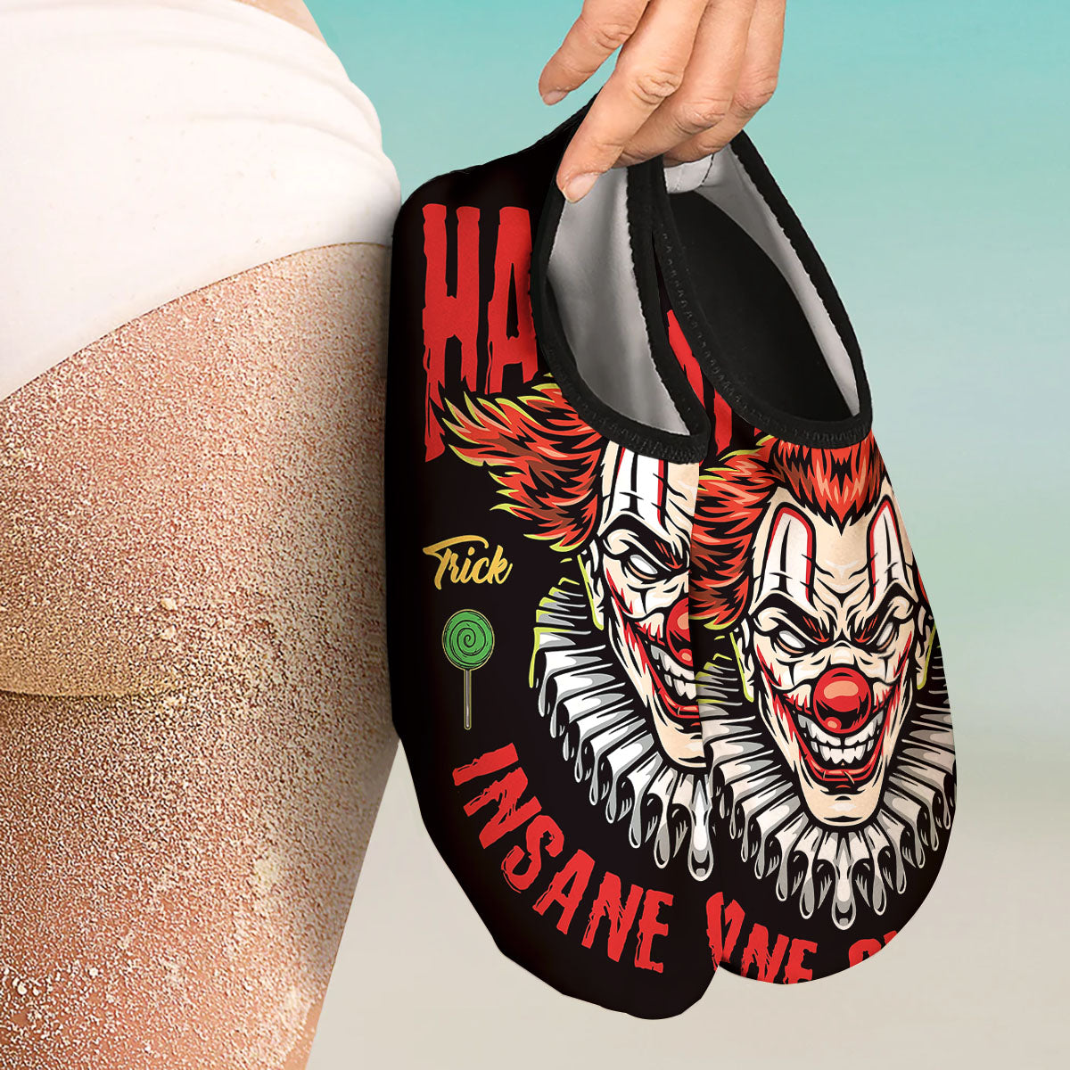 Clown Halloween Print Water Shoes-grizzshop