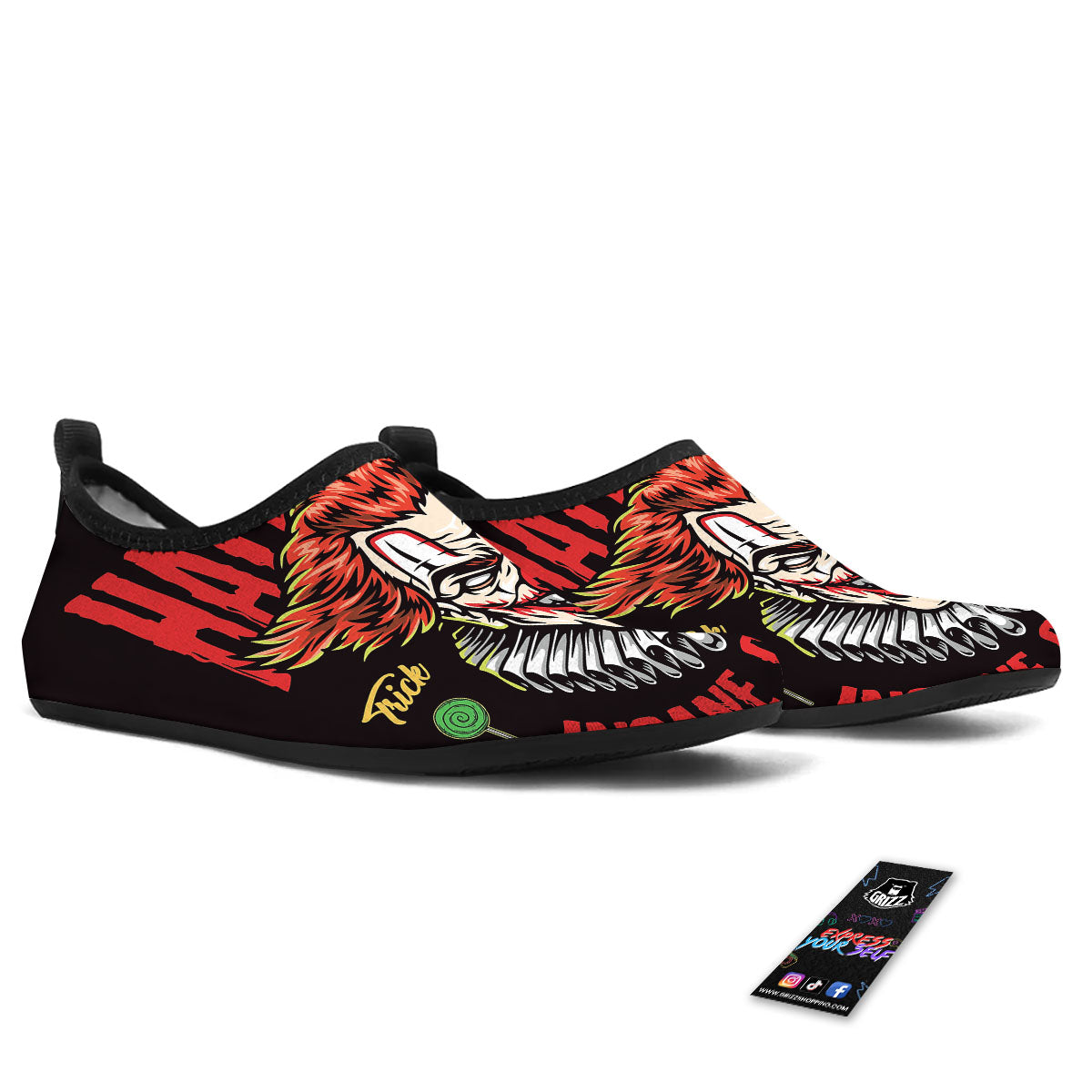 Clown Halloween Print Water Shoes-grizzshop