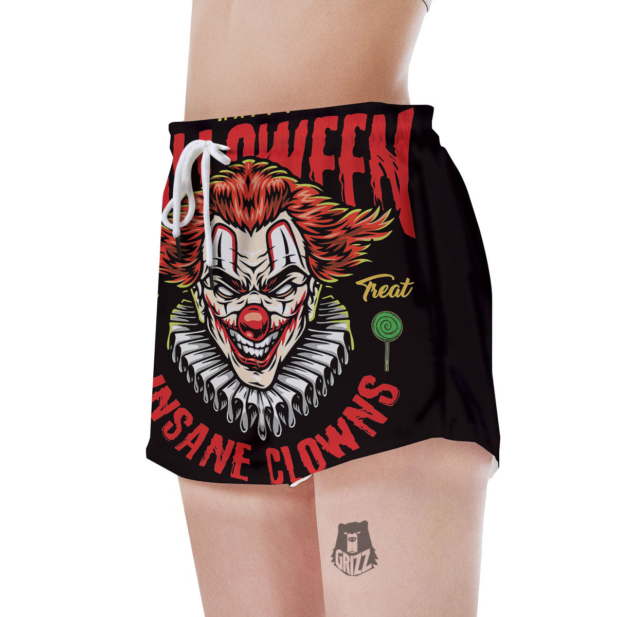 Clown Halloween Print Women's Shorts-grizzshop
