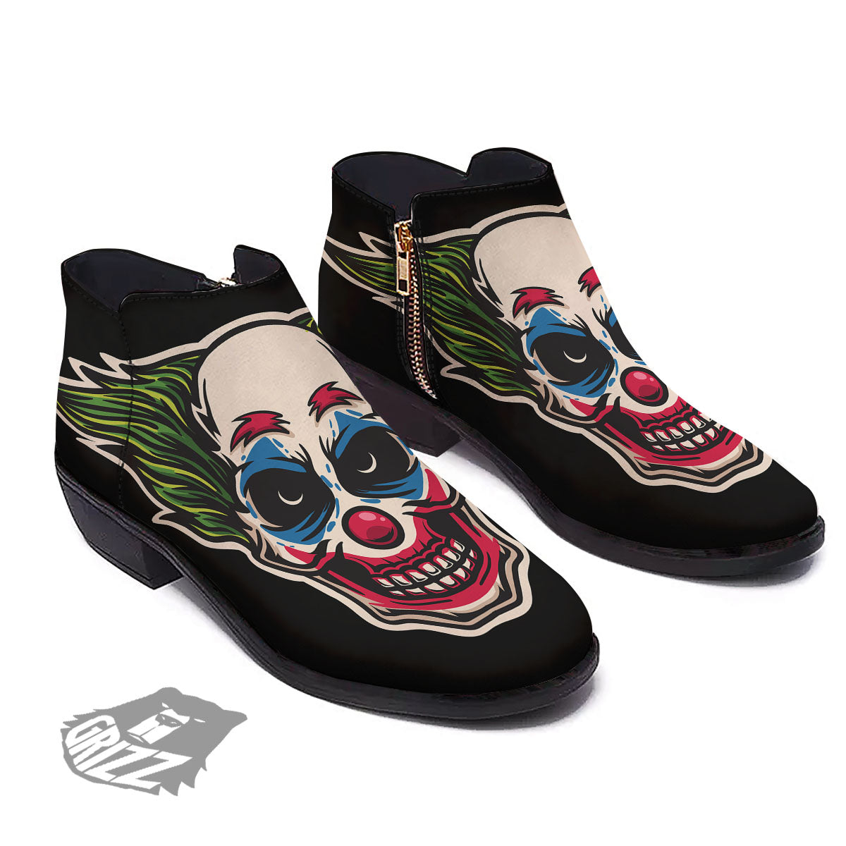Clown Scary Cartoon Print Ankle Boots-grizzshop