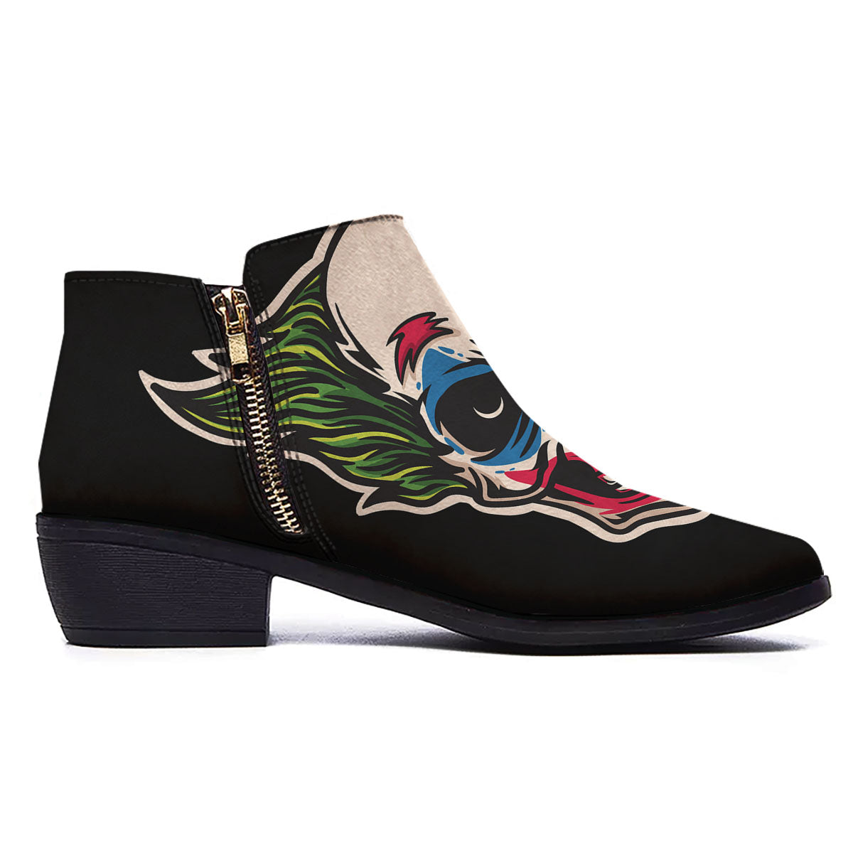 Clown Scary Cartoon Print Ankle Boots-grizzshop