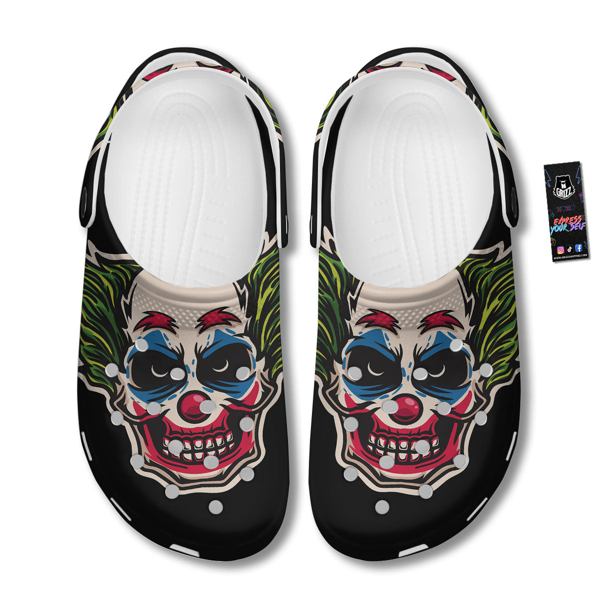 Clown Scary Cartoon Print Clog-grizzshop