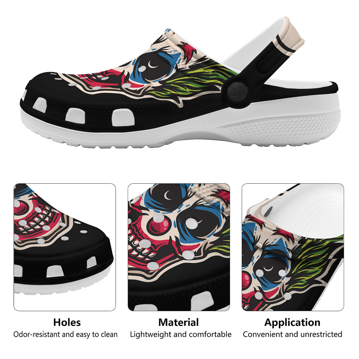 Clown Scary Cartoon Print Clog-grizzshop