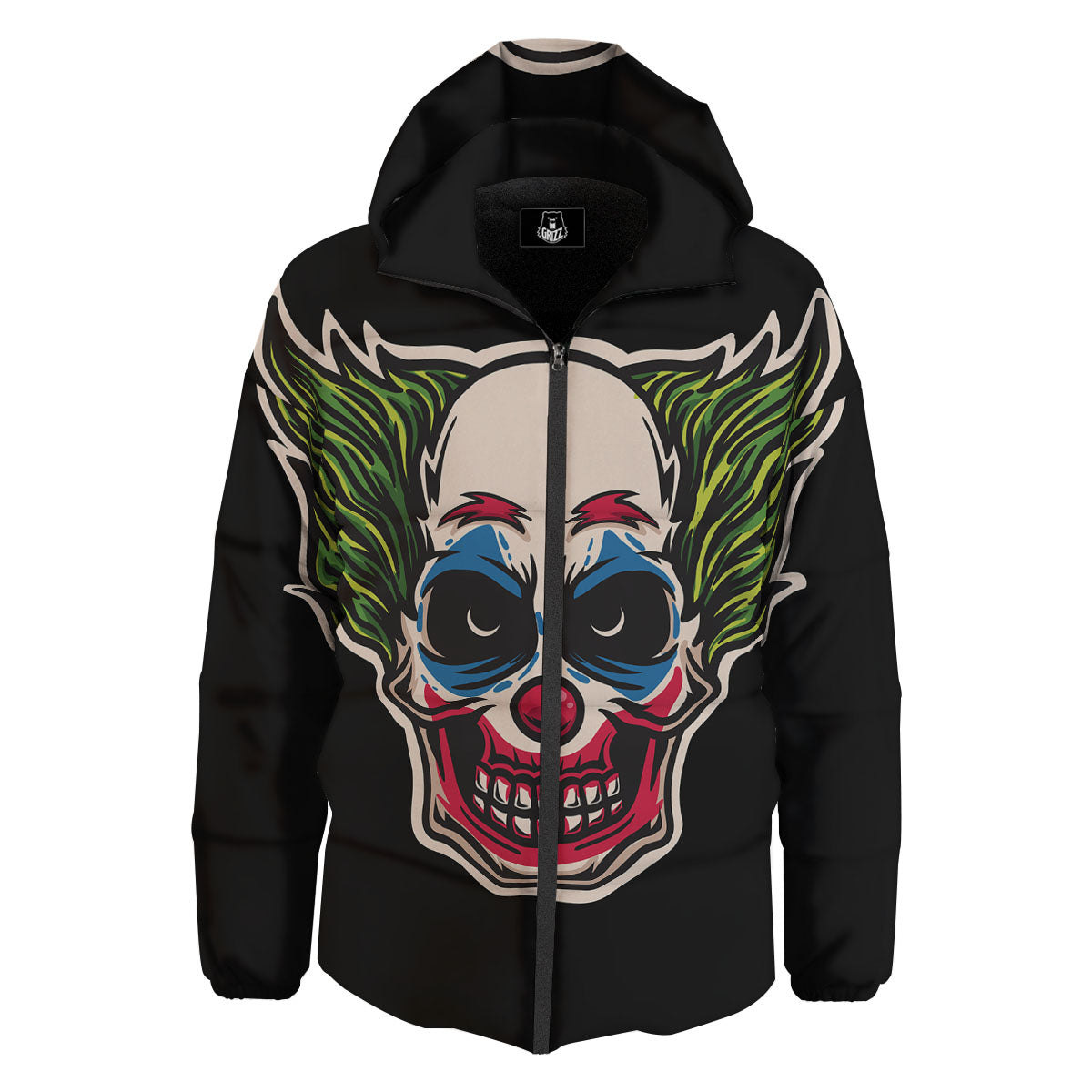 Clown Scary Cartoon Print Down Jacket-grizzshop