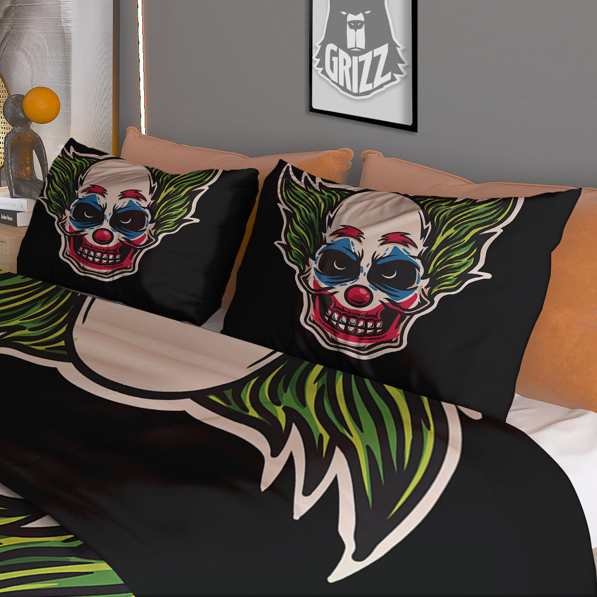 Clown Scary Cartoon Print Duvet Cover Bedding Set
