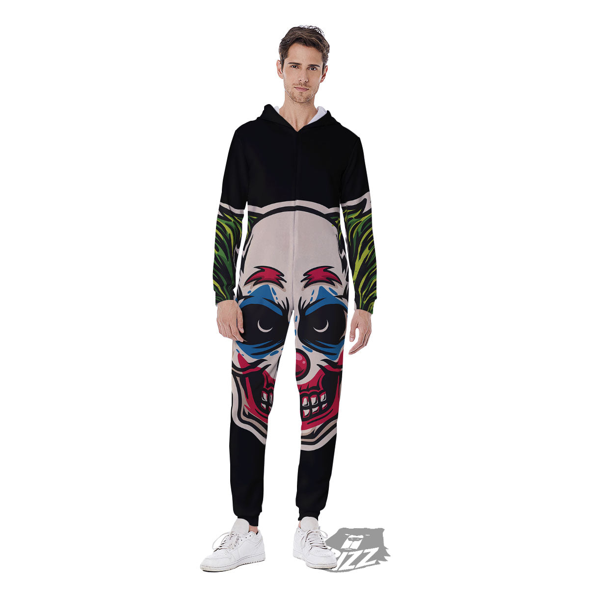 Clown Scary Cartoon Print Men's Jumpsuit-grizzshop