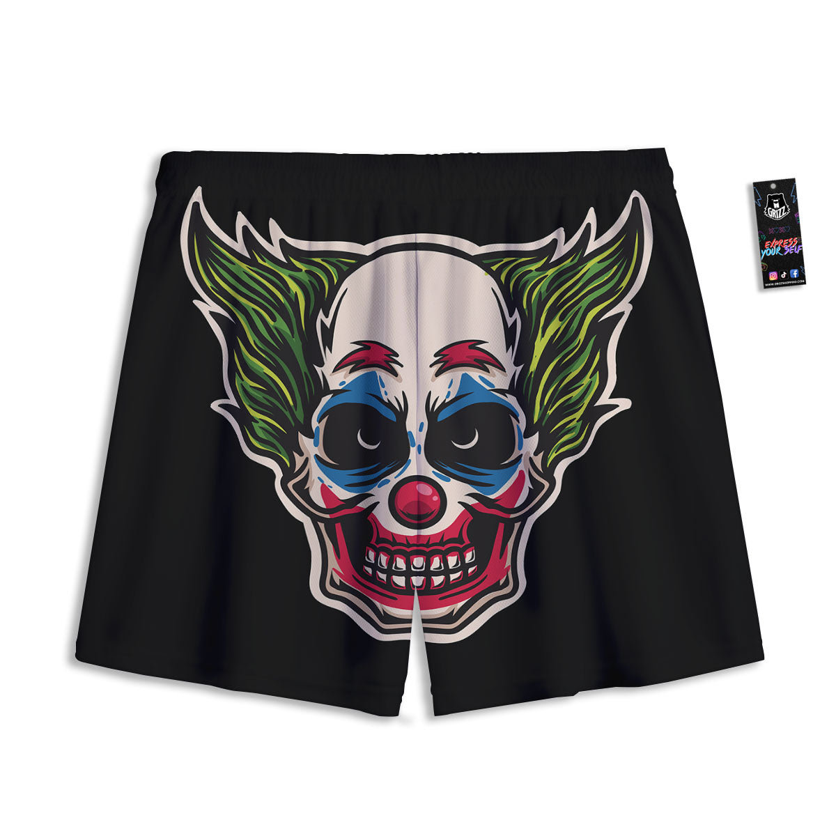 Clown Scary Cartoon Print Mesh Shorts